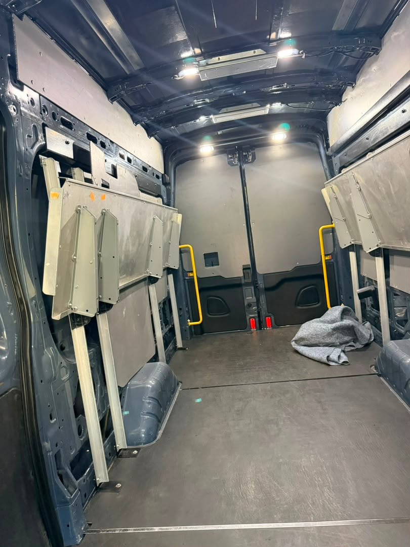 Clean cargo van interior ready for freight